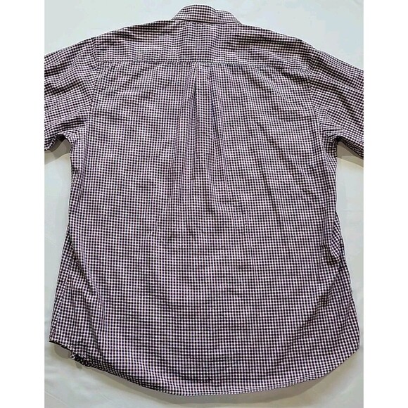 Peter Millar Dress Shirt Men’s XL Maroon Blue Plaid Check 100% Cotton Button Up - Picture 7 of 12